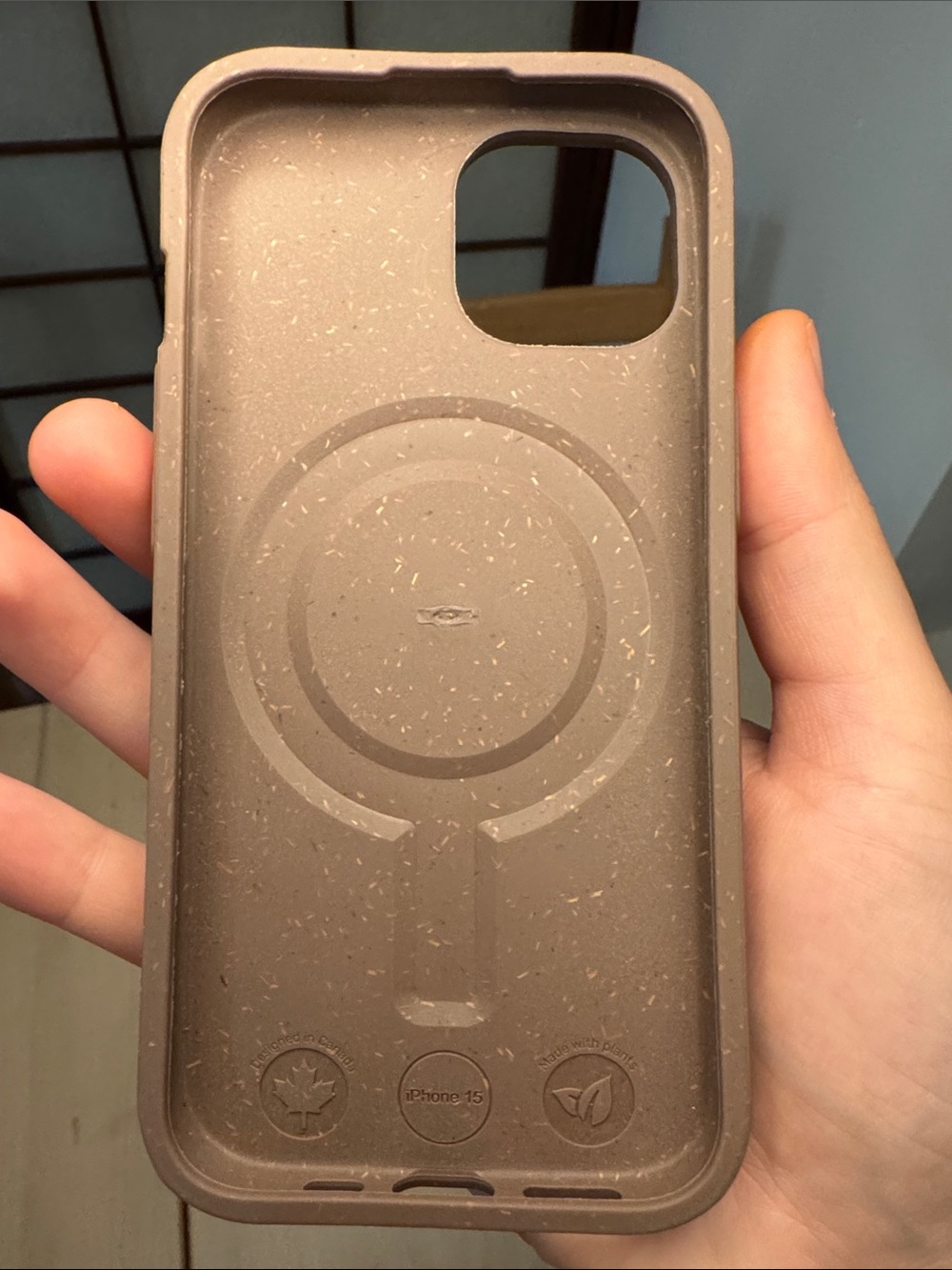 Eco-Friendly Brown iPhone 15 Case with MagSafe Compatibility